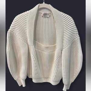 Alexander McQueen Chunky Cotton Square Neck Cropped Sweater.